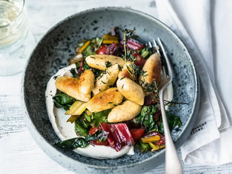 Gnocchi mit Mangold und Ziegenkäsecreme