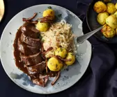 Gänsebrust mit Sauce