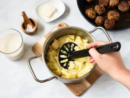 Kartoffel-Pastinaken-Püree mit Hack-Möhren-Bällchen Step 3