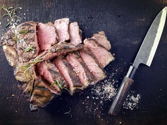 Côte de Boeuf mit Süßkartoffelpüree und Gremolata