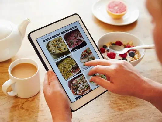 Rezeptsuche auf dem Tablet-PC