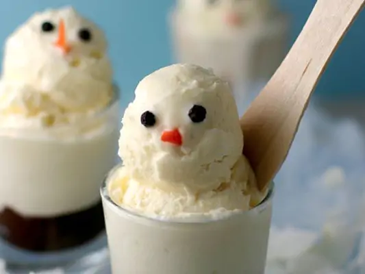 Schneemann-Eis im Glas