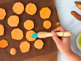 Süßkartoffel-Canapés mit Ziegenkäse-Dip – Step 1