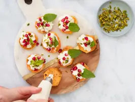 Süßkartoffel-Canapés mit Ziegenkäse-Dip – Step 3
