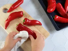 Gedörrte Spitzpaprika Step 1