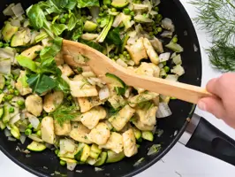 Gnocchi mit Mangold, Erbsen und Dill – Step 3