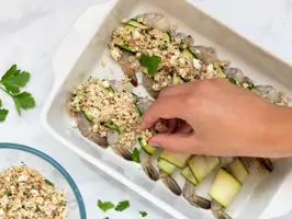 Gratinierte Zucchini-Garnelen-Röllchen Step 3