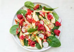 Laktoseintoleranz Mittagessen: Spargelsalat mit Himbeer-Dressing