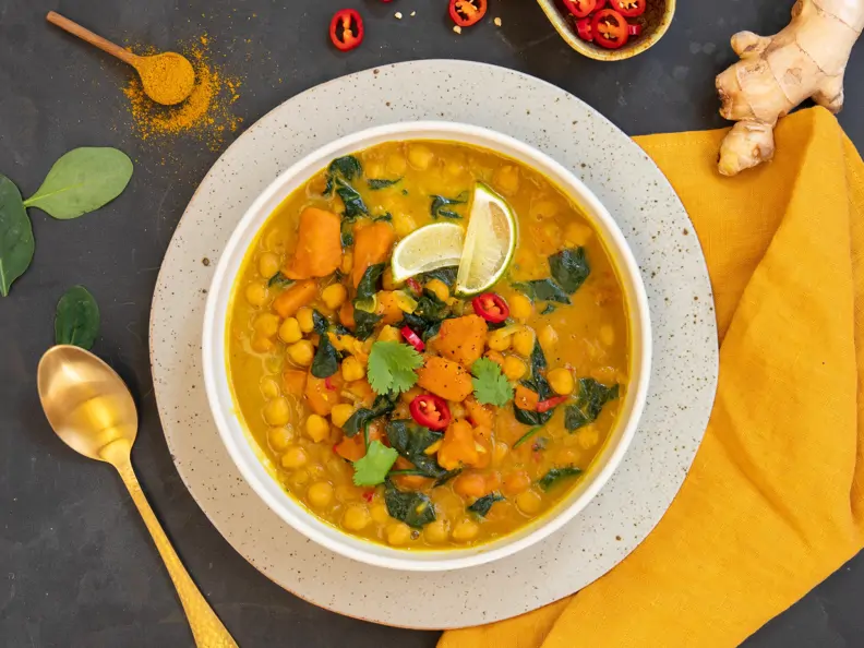 Süßkartoffel-Kichererbsen-Curry