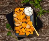 Kürbis mit Hüttenkäse