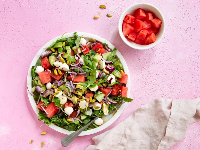 Melonensalat mit Mozzarella