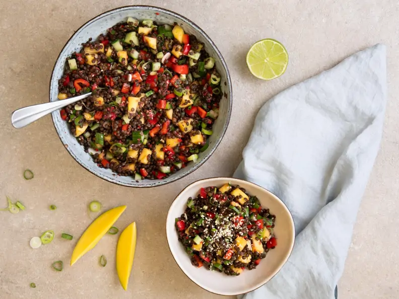 Linsensalat mit Mango
