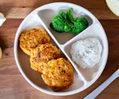 Süßkartoffelpuffer mit Lachs
