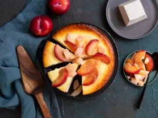 Käsekuchen mit Schokoboden
