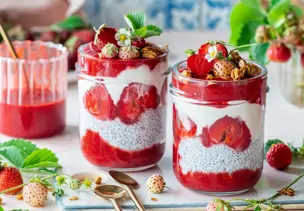 Erdbeer-Chia-Pudding