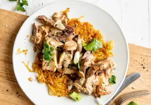 Pilzragout mit Rinderfilet und Rösti
