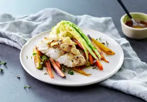 Ofengebackener Skrei mit Buttersauce und Spitzkohl
