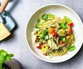 Spaghetti mit Garnelen und Spinat