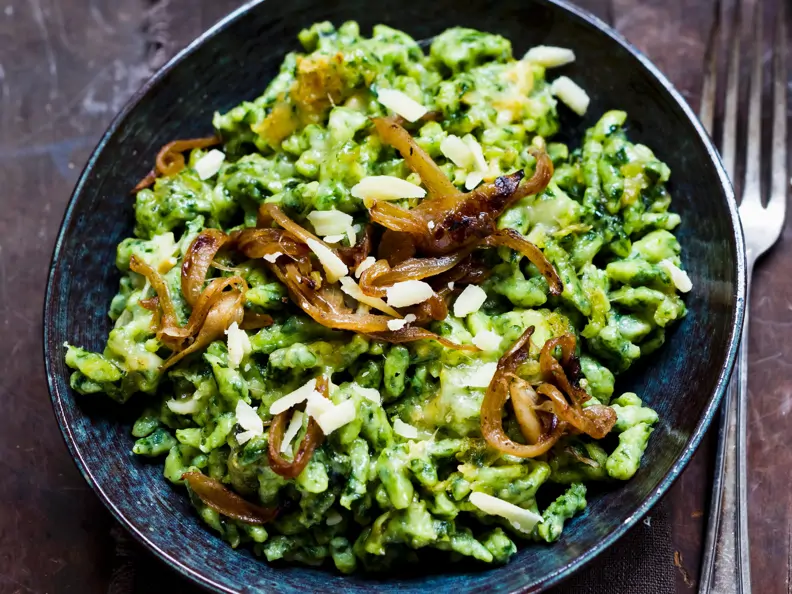 Spinatspätzle mit Käse