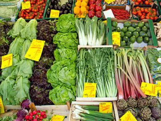 viel Gemüse und Obst