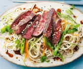 Ingwer-Rindfleisch mit Nudeln
