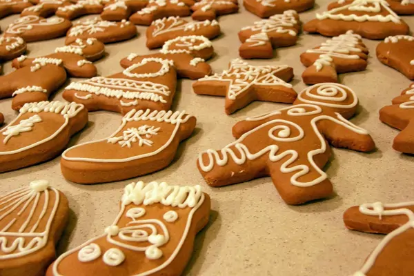 Lebkuchen auf einem Blech