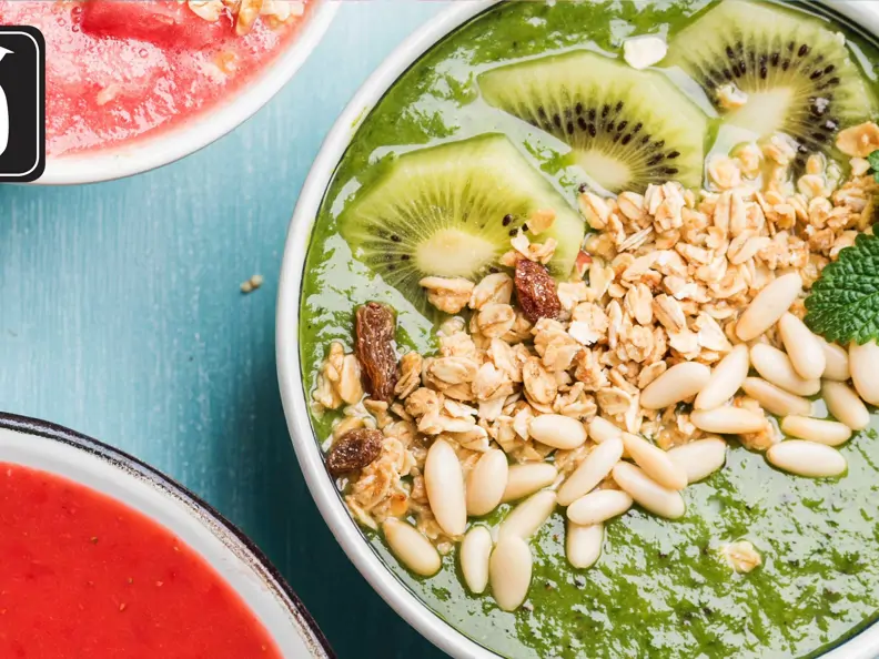 Grüne Smoothie-Bowl mit Kiwi für den Thermomix