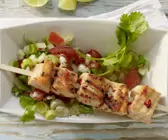 Gegrillte Lachsspieße