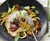 Putenschnitzel mit Lachsschinken