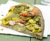Garnelen-Pizza mit Artischockenherzen