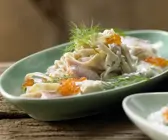 Pasta mit geräucherter Forelle