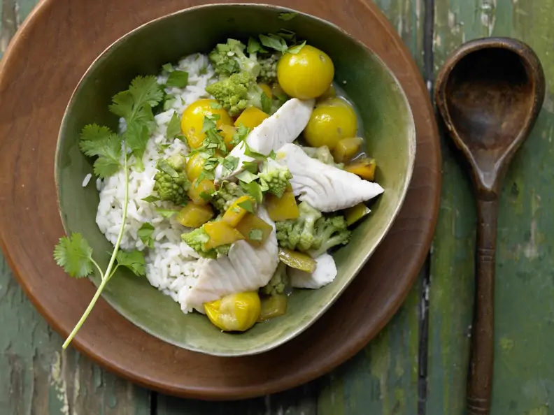 Grünes Fisch-Curry