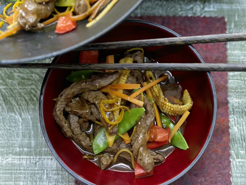 Rindfleisch aus dem Wok
