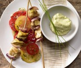 Gegrillte Hähnchenspieße