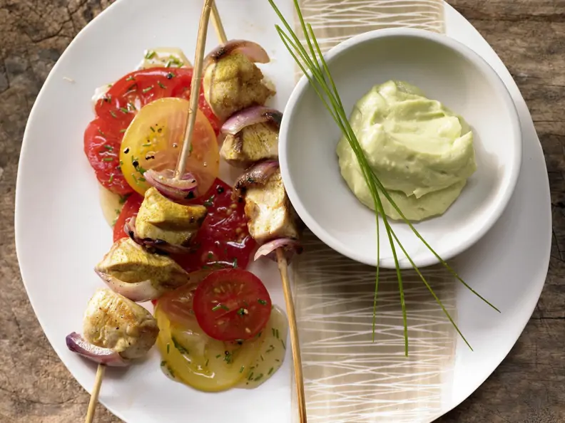 Gegrillte Hähnchenspieße