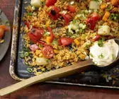 Rezept Gemüse-Reis-Pfanne aus dem Ofen