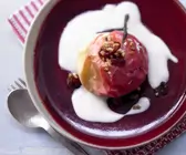 Bratäpfel auf Vanillesauce