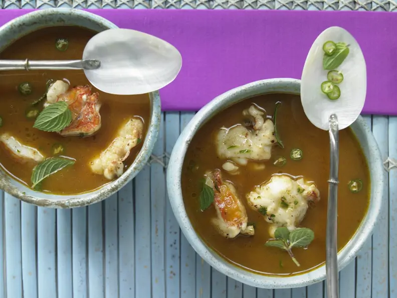 Langusten-Kokos-Suppe