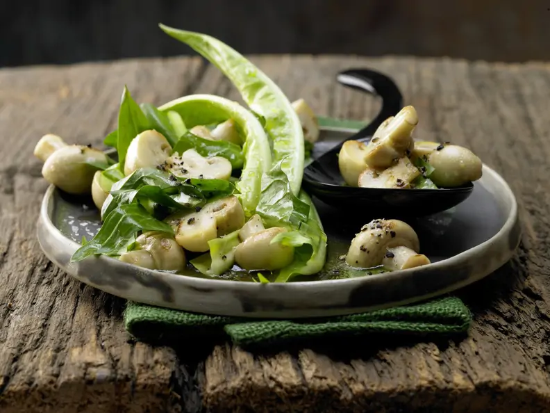 Lauwarmer Champignonsalat Rezept