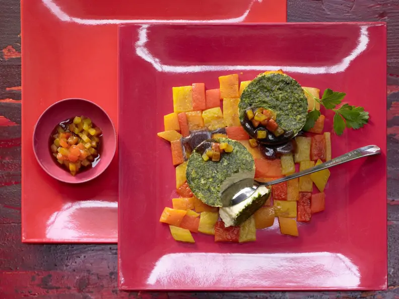 Mosaik von geröstetem Paprika