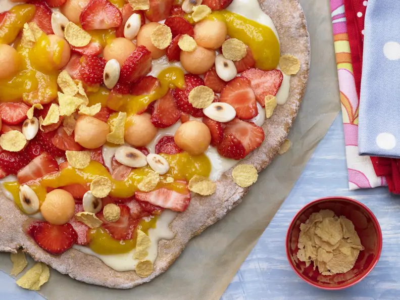 Süße Pizza "Schlaraffenland"