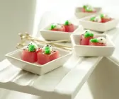 Glasierte Thunfischwürfel