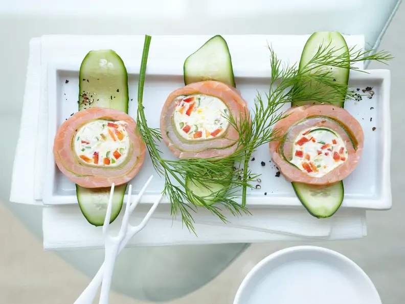 Gurken-Lachs-Rouladen