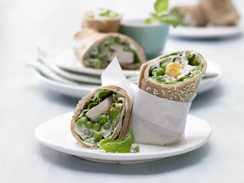 Pfannkuchen-Hähnchen-Wraps