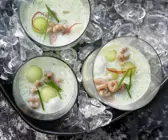 Geeiste Melonen-Gurken-Suppe
