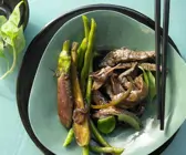 Rindfleisch-Bohnen-Wok
