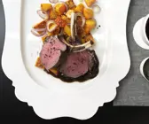 Hirschkarree mit Kürbis