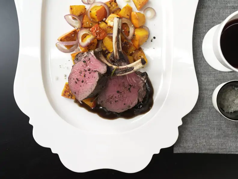 Hirschkarree mit Kürbis