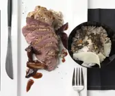 Lammsteaks auf Graupenrisotto