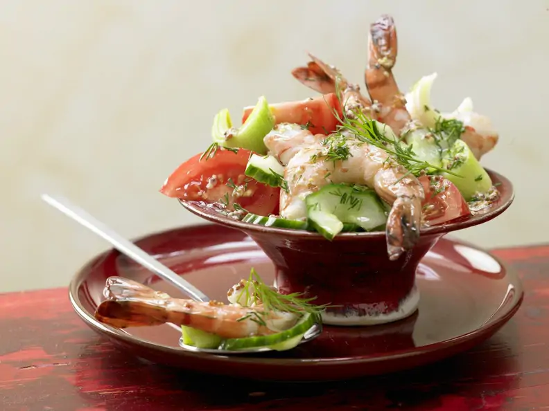 Garnelen-Gemüse-Salat